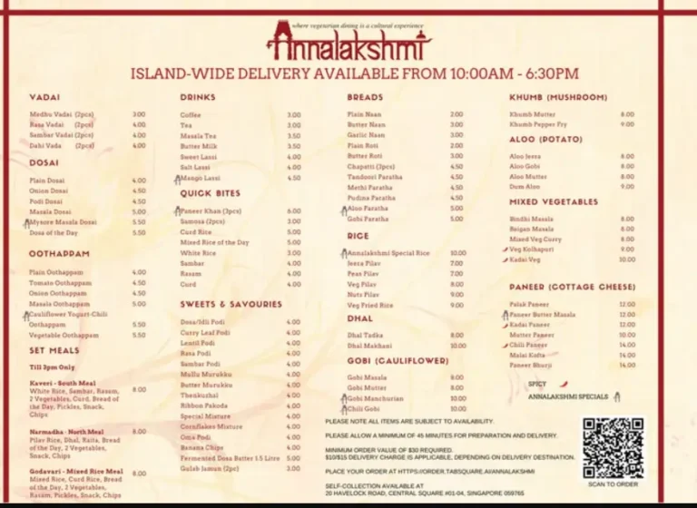 ANNALAKSHMI MENU