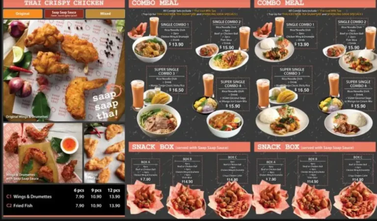 SAAP SAAP THAI MENU